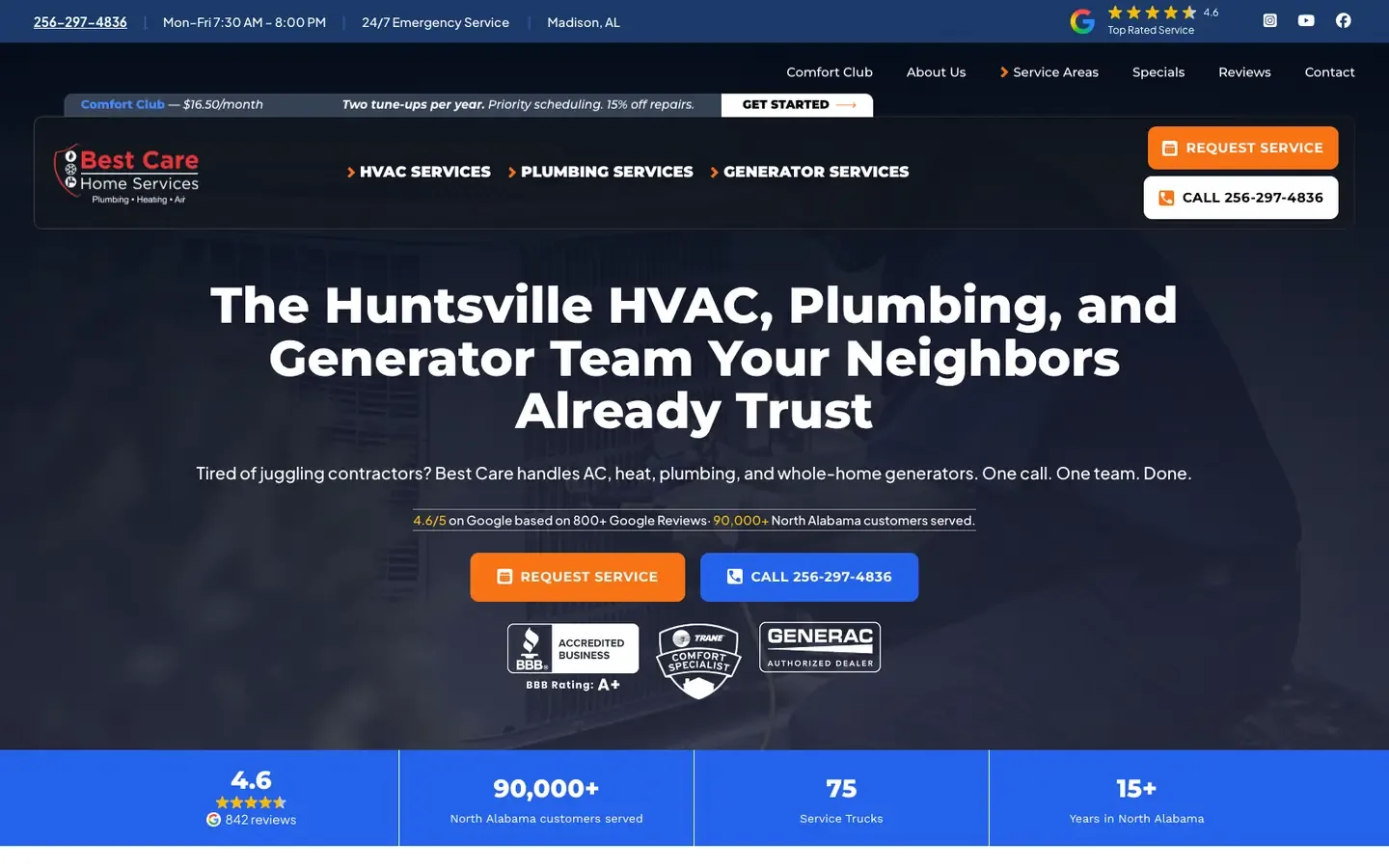 The Best Care Home Services website after the rebuild