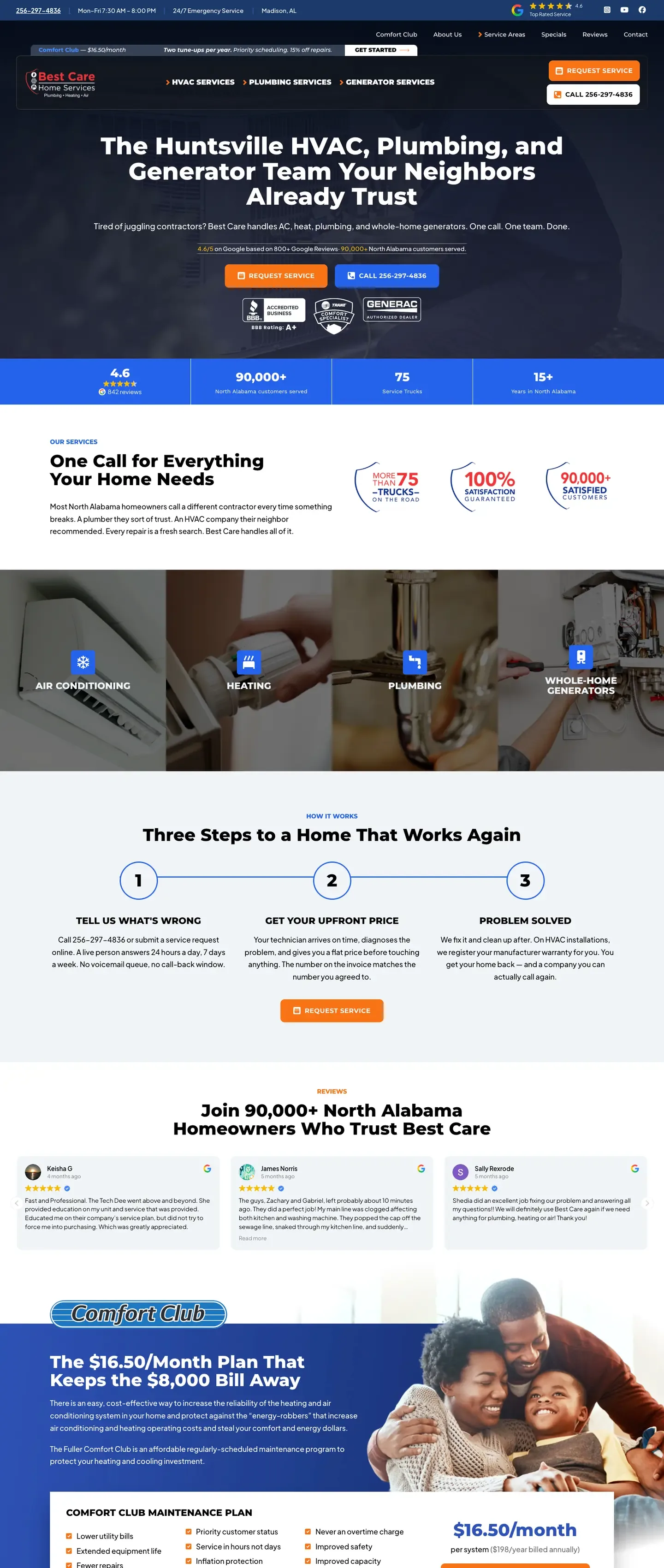 Best Care Home Services website design